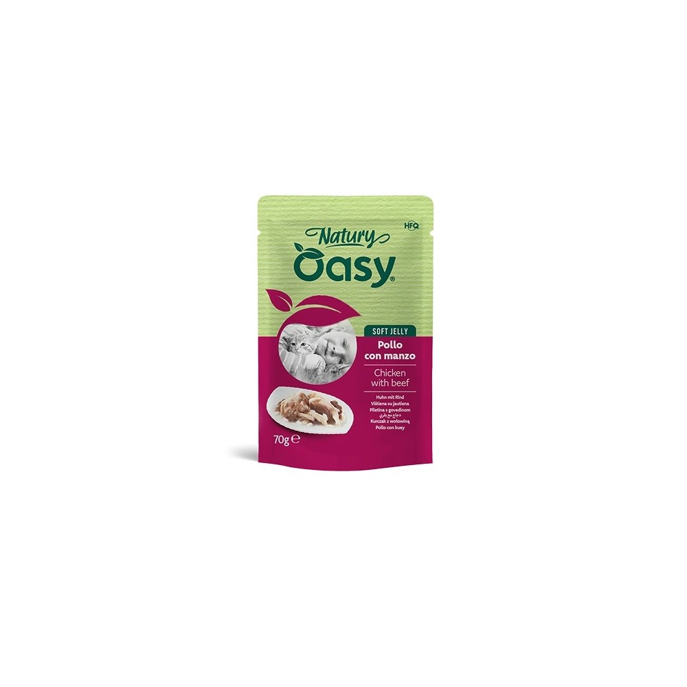 Oasy Natury Soft Jelly Pollo e Manzo 70 g | Zoopluto