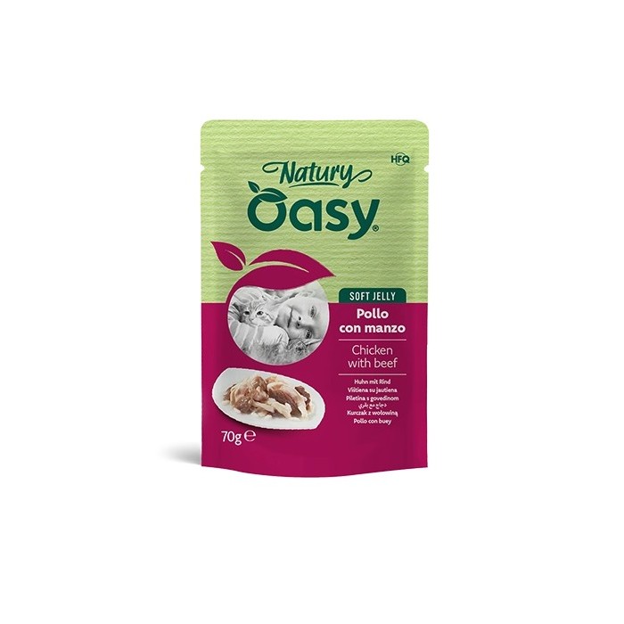 Oasy Natury Soft Jelly Pollo e Manzo 70 g | Zoopluto