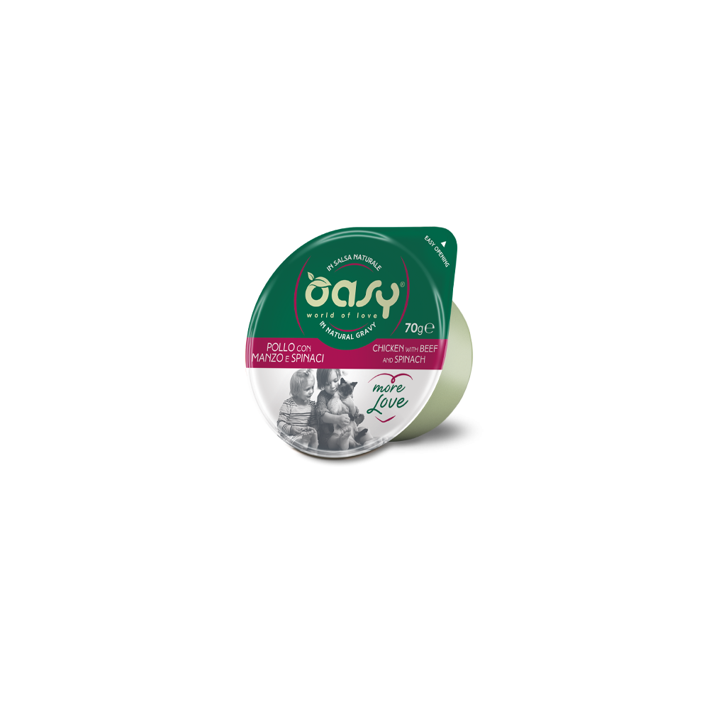 Oasy More Love Pollo Manzo Spinaci 70 g | Zoopluto