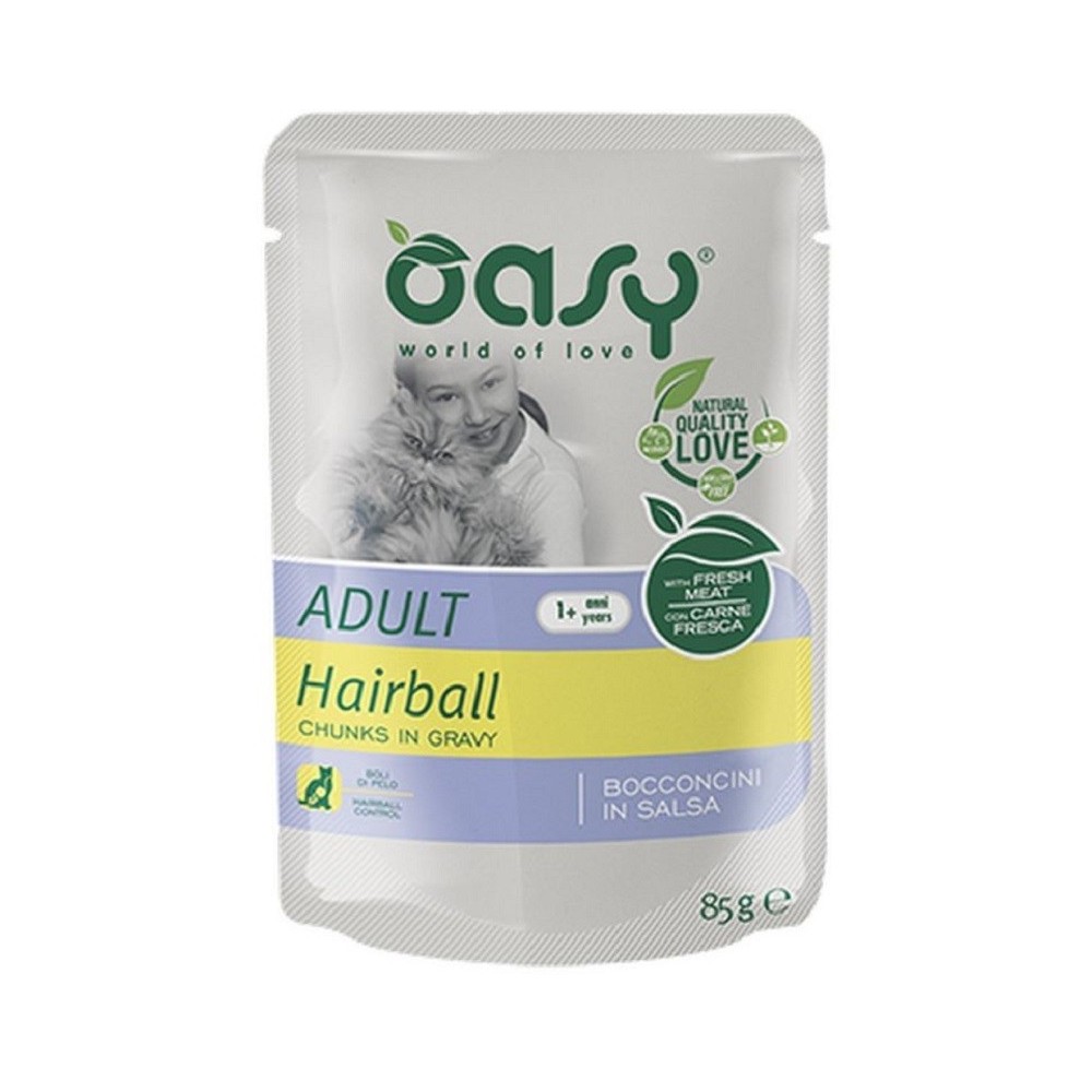 Oasy Bocconcini Hairball Pollo Gatto 85 g | Zoopluto