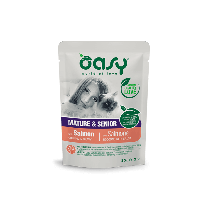 Oasy Bocconcini Senior Salmone Gatto 85 g | Zoopluto