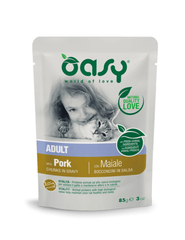 Oasy Bocconcini Adult Maiale Gatto 85 g | Zoopluto