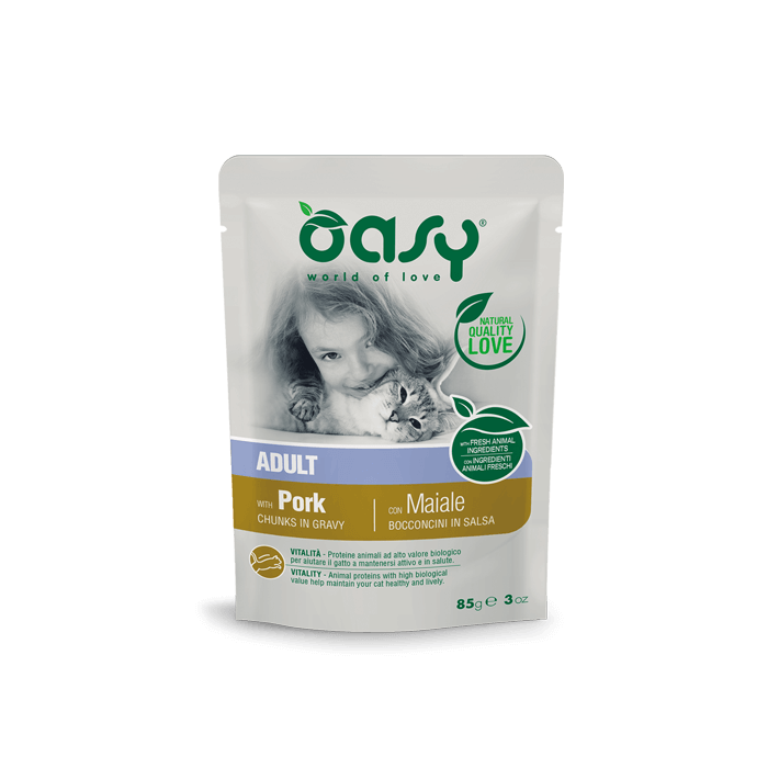 Oasy Bocconcini Adult Maiale Gatto 85 g | Zoopluto