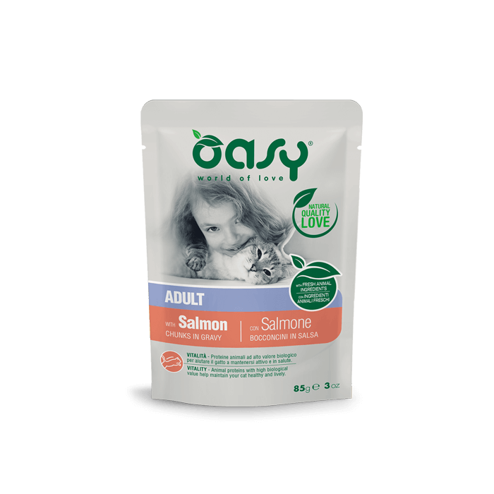 Oasy Bocconcini Adult Salmone Gatto 85 g | Zoopluto