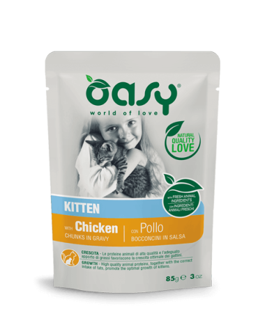 Oasy Bocconcini Kitten Pollo Gatto 85 g | Zoopluto