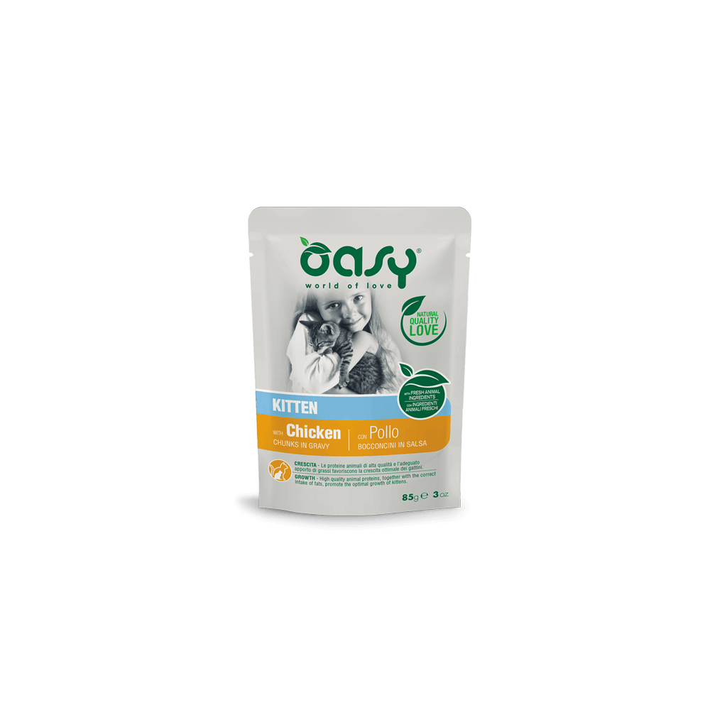Oasy Bocconcini Kitten Pollo Gatto 85 g | Zoopluto