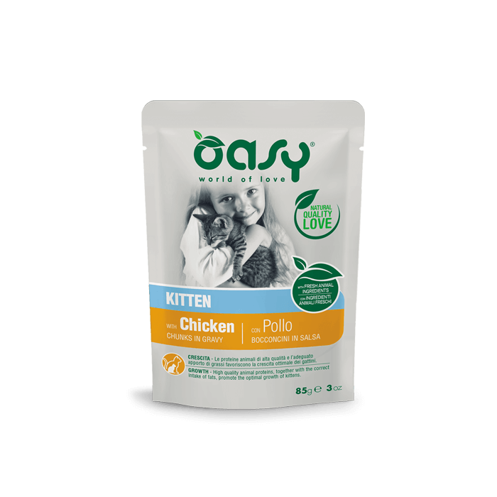 Oasy Bocconcini Kitten Pollo Gatto 85 g | Zoopluto